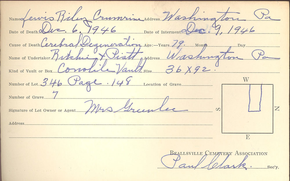 burial card